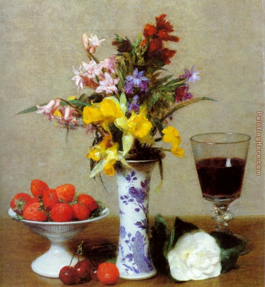 Still Life painting - Henri Fantin-Latour Still Life art painting